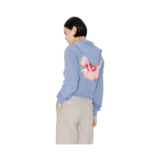 Rose Printed Zipped Hoodie