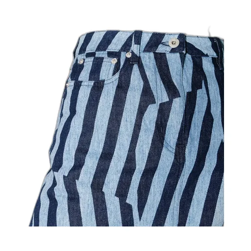 Striped Denim Mini Skirt