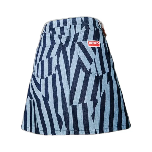 Striped Denim Mini Skirt