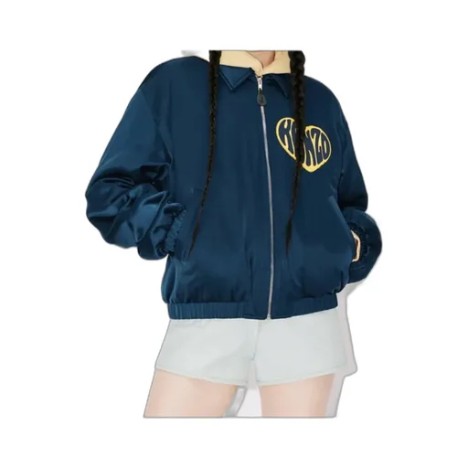 Heart Patch Zip-Up Jacket
