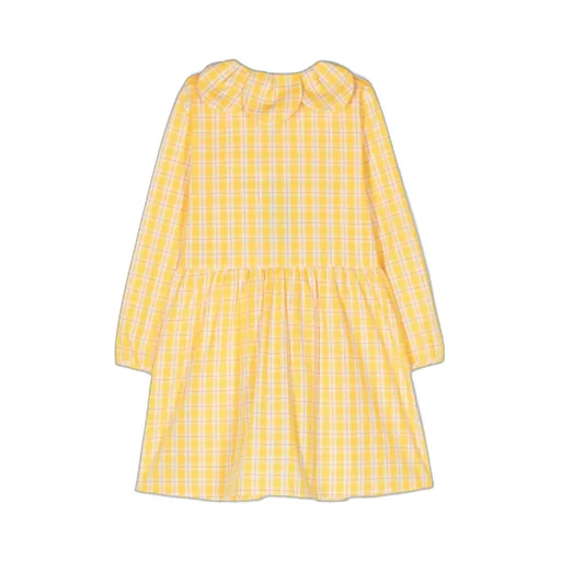 Logo Embroidered Plaid-Check Patterned Dress