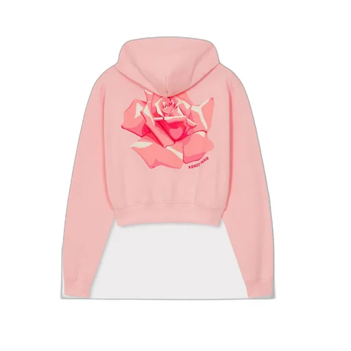 Rose Printed Zipped Hoodie