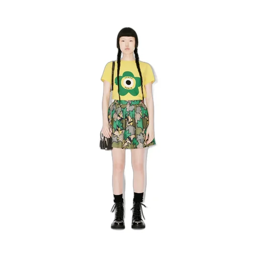 Graphic Printed Mini Skirt