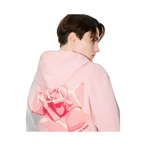 Rose Printed Zipped Hoodie