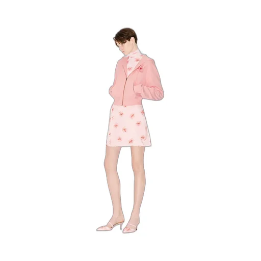 Rose Printed Zipped Hoodie