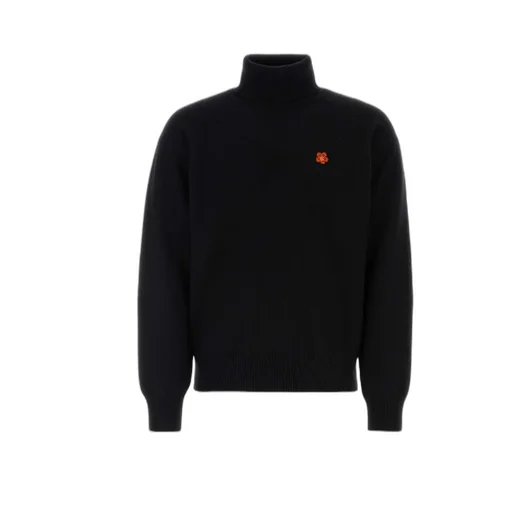 Boke Flower Embroidered Roll-Neck Knit Jumper