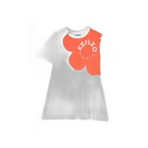 Boke Flower Printed Crewneck Dress