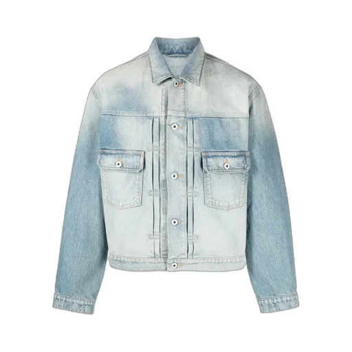 Long-Sleeved Buttoned Denim Jacket