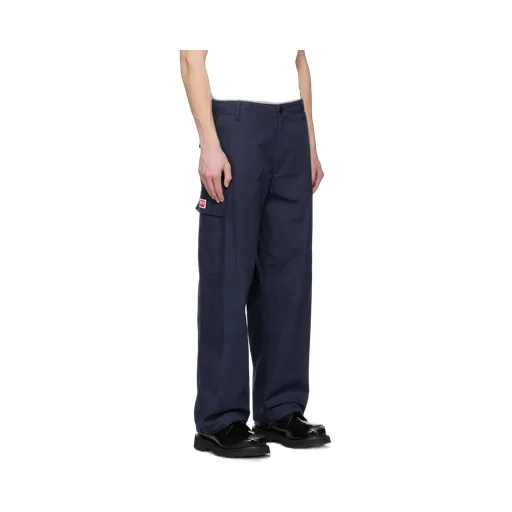 Mid-Rise Straight-Leg Cargo Trousers