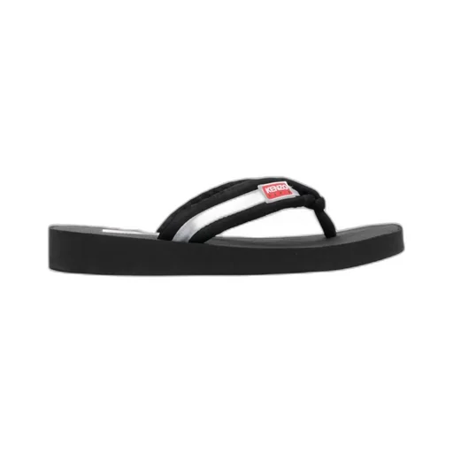 Logo Patch Striped Slip-On Flip Flops