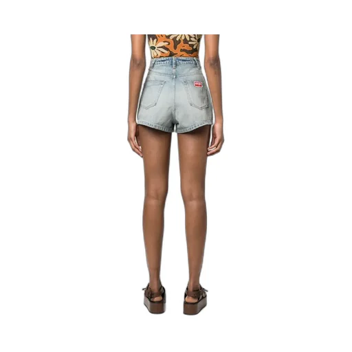 Logo Patch Denim Shorts