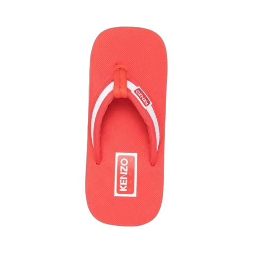 Logo Patch Striped Slip-On Flip Flops