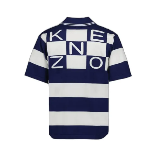 Logo-Patch Short-Sleeved Striped Polo Shirt