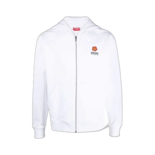 Hooded Zipped Boke Flower Crest Jumper