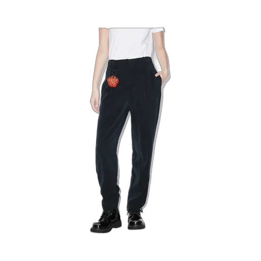 Logo-Patch Wide-Leg Trousers