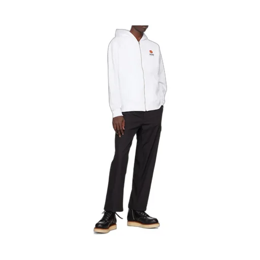 Hooded Zipped Boke Flower Crest Jumper