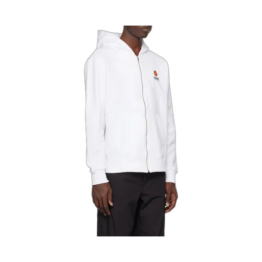 Hooded Zipped Boke Flower Crest Jumper