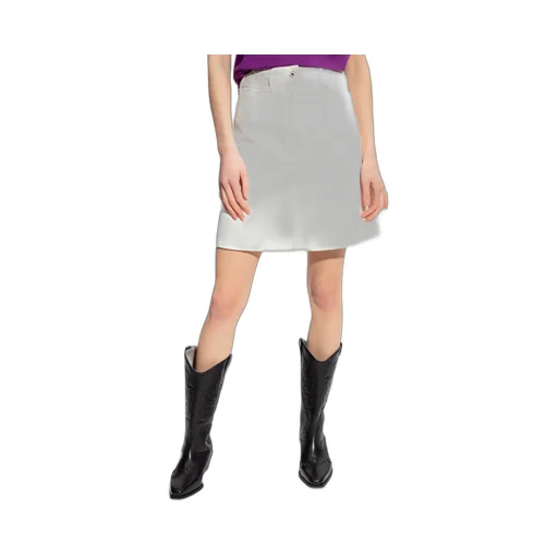 Logo Patch Denim Mini Skirt