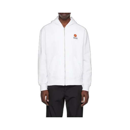 Hooded Zipped Boke Flower Crest Jumper