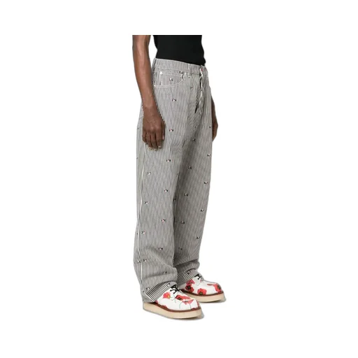 Striped Straight-Leg Trousers