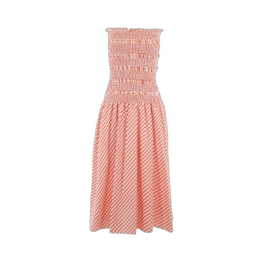 Vichy Off-The-Shoulder Dress