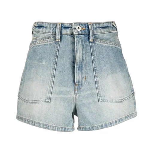 Logo Patch Denim Shorts