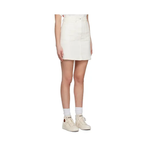 Logo Patch Denim Mini Skirt