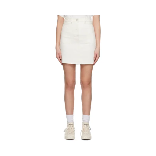Logo Patch Denim Mini Skirt