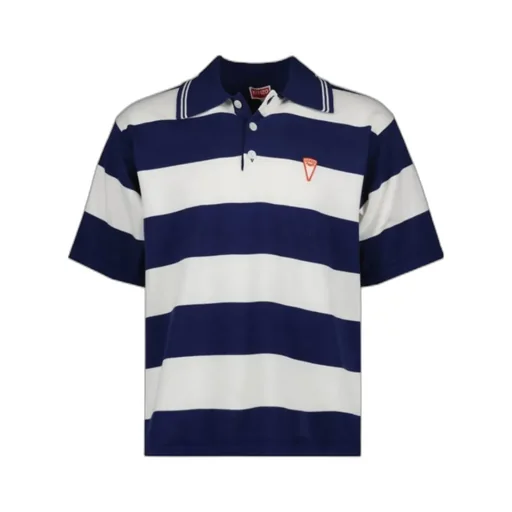 Logo-Patch Short-Sleeved Striped Polo Shirt