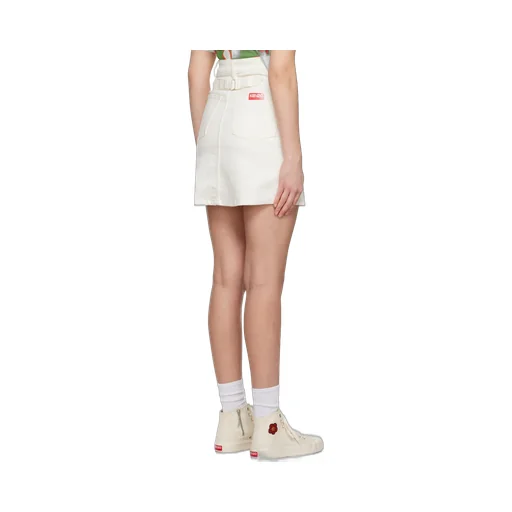 Logo Patch Denim Mini Skirt