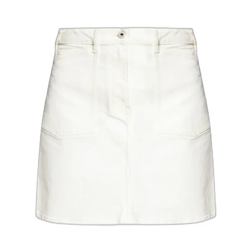Logo Patch Denim Mini Skirt