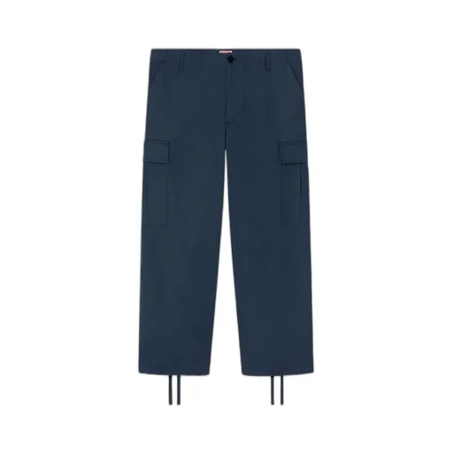 Mid-Rise Straight-Leg Cargo Trousers