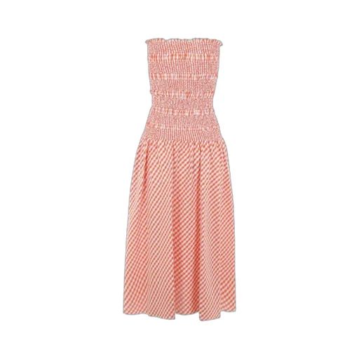 Vichy Off-The-Shoulder Dress