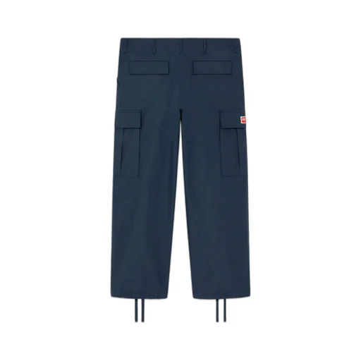 Mid-Rise Straight-Leg Cargo Trousers