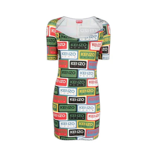 All-Over Graphic Logo Motif Dress