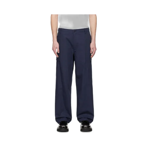 Mid-Rise Straight-Leg Cargo Trousers