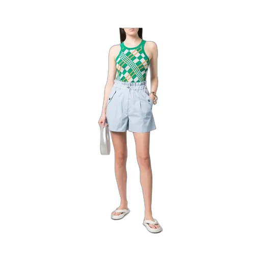 High-Waist Elastic Waist Shorts