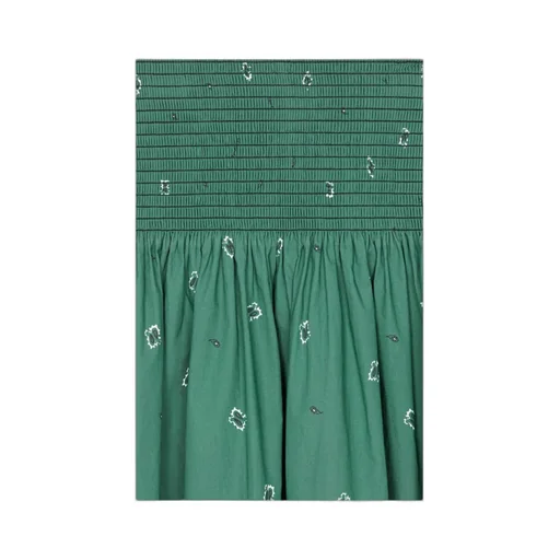 Smocked Bandana-Print Mini Skirt