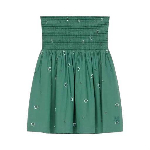 Smocked Bandana-Print Mini Skirt