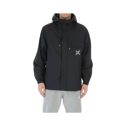 Logo-Printed Hooded Casual Jacket