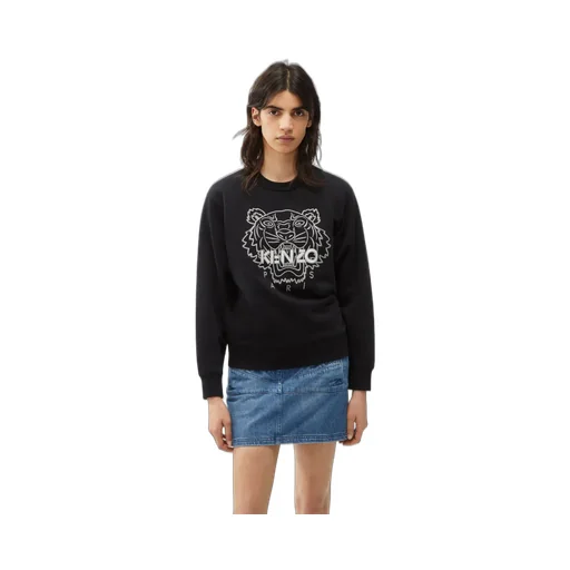 Tiger-Embroidered Crewneck Sweatshirt