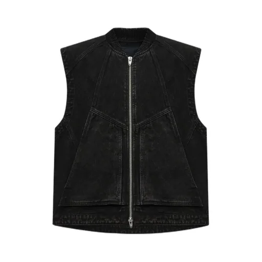 Zippered Denim Vest