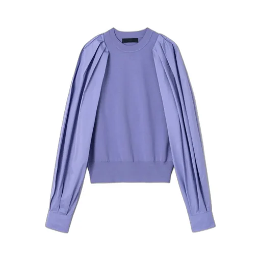 Round Neck Bubble Sleeve Sweater