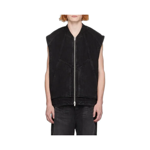 Zippered Denim Vest