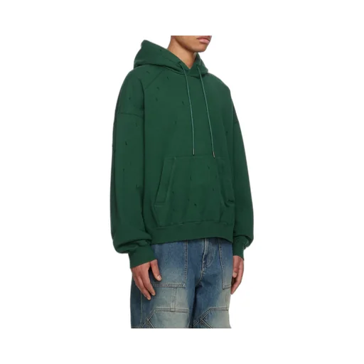 Drawstring Hood Raglan Sleeve Sweatshirt