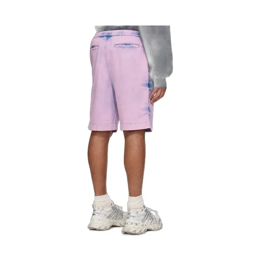 Bleached-Effect Cotton Track Shorts