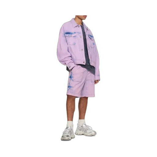 Bleached-Effect Cotton Track Shorts
