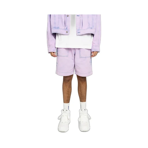 Bleached-Effect Cotton Track Shorts