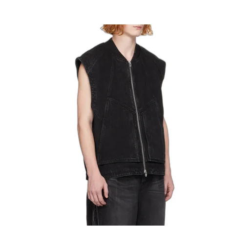 Zippered Denim Vest