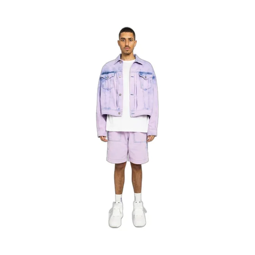 Bleached-Effect Cotton Track Shorts